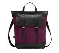 DUDU Rucksack Damen Herren Gross aus Leder Canvas Stoff Bicolor mit Reissverschluss und verstellbarem Schulterriemen Pflaume