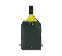 DUDU Sling-Bag in Leder für Herren, Tablet-Rucksack, Brusttasche mit Reißverschluss und verstellbarem Trageriemen Mangrove
