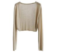 dünne sommerjacke damen - cardigan damen kurz Strickjacke Kurz 3/4 Ärmel Bolero Cardigan Open Front V Ausschnitt Knit Bolerojacke Festlich Solid Kurzjacke/jacke/bomberjacke/laufjacke/steppjacke