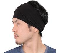 Dünnes Lauf Stirnband Sport Haarband Herren, Bandana Damen Sommer Japanische Mode Lang, Loop Tuch Zum Binden Schwarz
