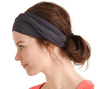 Dünnes Lauf Stirnband Sport Haarband Herren, Bandana Damen Sommer Japanische Mode Lang, Loop Tuch Zum Binden Dunkelgrau
