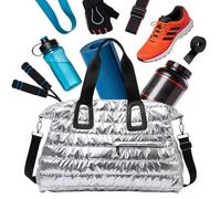 Duffel Gymbag - Rucksack mit Nassfach - Reise Kabine Weekend Duffel,für/Damen, Training, Fitness, Sport, Schwimmen, Business, Road Trip, Arbeit, silber, Se référer au descriptif, Siehe Beschreibung