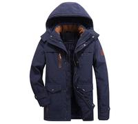Dufflecoat Herren Winterjacke Gepolsterter Und Verdickter Lockerer Casual Style Mit Taschen Jackenmantel Herren Mantel Ohne Kragen