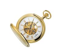 Dugena 4460307 Taschenuhr Handaufzug skelettiert mit Kette Goldfarben