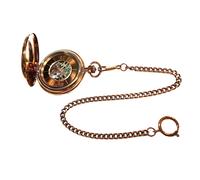 Dugena 4460977 Savonette Taschenuhr Handaufzug skelettiert bronzefarben mit Kette