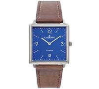 Dugena 4461142 Armbanduhr Mannheim Titan mit Lederband Braun/Blau