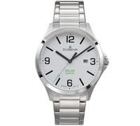 Dugena Boston Solar 4461146 - Solaruhr Herren, Edelstahlgehäuse Ø41 mm, weißes Zifferblatt, Saphirglas, 10 Bar Wasserdicht
