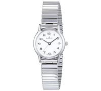 Dugena Damen-Armbanduhr 4460534 Vintage Comfort, Quarz, weißes Zifferblatt, Edelstahlgehäuse, Mineralglas, Edelstahl-Zugband, 3 bar