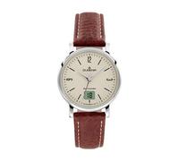 Dugena Damen-Armbanduhr 4460849 Mondo, Funk, Quarz, Edelstahl, Lederarmband, 5 bar