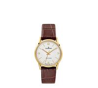 Dugena Damen Funk-Armbanduhr, Saphirglas, Lederarmband, Edelstahlgehäuse, Momentum, Gold/Braun, 4460855