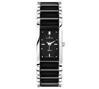 Dugena - Damenarmbanduhr Quadra Dugena 4460507 mit schwarzen Zifferblatt und Keramik Armband