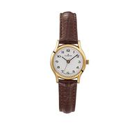 Dugena Uhren 4461109 Damenuhr Vintage Weiß/Gold Lederband Braun