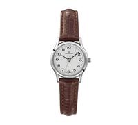 Dugena Damenuhr Vintage, Quarz, Edelstahl, Mineralglas, Lederband, Dornschließe