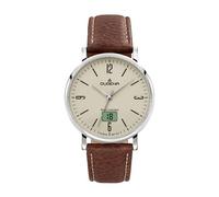 Dugena Herren-Armbanduhr 4460845 Mondo, Funk, Quarz, Edelstahl, Lederarmband, 5 bar