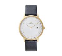 DUGENA Herren-Armbanduhr, 4461057, Berlin, Quarz, weißes Zifferblatt, Titangehäuse, Mineralglas, Lederarmband, Dornschließe, 3 bar