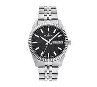 Dugena Herren-Armbanduhr 4461068 Vento, Quarz, schwarzes Zifferblatt, Edelstahl, Saphirglas, Drückerfaltschließe, 10 bar