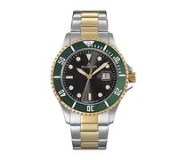 Dugena Herren-Armbanduhr 4461074 Diver XL, Quarz, schwarzes Zifferblatt, Edelstahl, Mineralglas, wasserdicht bis 30 bar