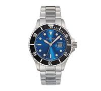 Dugena Herren-Armbanduhr 4461075 Diver XL, Quarz, blaues Zifferblatt, Edelstahl, Mineralglas, wasserdicht bis 30 bar