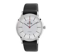 Dugena Herren-Armbanduhr 7000361-1 Festa Bauhaus, Automatik, weißes Zifferblatt, Edelstahlgehäuse, Saphirglas, Lederarmband, Dornschließe, 5 bar
