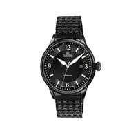 DUGENA Herren-Armbanduhr 7090302 Kappa 1, Automatik, schwarzes Zifferblatt, Edelstahlgehäuse, Saphirglas, Edelstahlarmband, Doppelfaltdrückerschließe, 5 bar