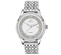 DUGENA Herren-Armbanduhr 7090340 Epsilon, Automatik, weißes Zifferblatt, Edelstahlgehäuse, Saphirglas, Edelstahlarmband, Doppelfaltdrückerschließe, 5 bar