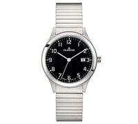 Dugena Herren Armbanduhr Bari Edelstahl 37mm silber/schwarz