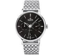 Dugena Herren-Armbanduhr Festa Kalender, Automatik, Vollkalender, Edelstahlgehäuse, Saphirglas, Edelstahlarmband, Doppelfaltdrückerschließe, 5 bar, Farbe:Schwarz
