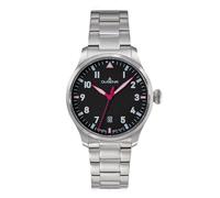 Dugena Herren-Armbanduhr Kappa Quarz, Quarzwerk, Mineralglas, Datumsanzeige, wasserdicht, 10 bar, Farbe:Schwarz