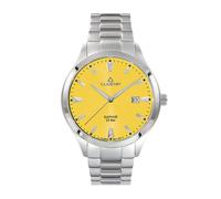 Dugena Herren-Armbanduhr Tresor Master, Quarz, Edelstahl, Saphirglas, wasserdicht, 20 bar, Farbe:Gelb