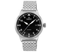 Dugena Herren Automatik-Armbanduhr, Saphirglas, Uhrwerk mit 24 Steinen, Kappa 7 Airtrip, Silber/Schwarz, 7090306