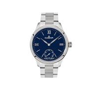 Dugena Herren Hochzeit Armbanduhr, Handaufzug, Gliederband Silber, Gehäuse silberfarben, Zifferblatt Blau