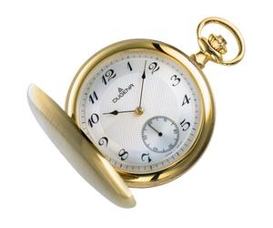 DUGENA Herren Taschenuhr Cavalier 4460501 - Klassische Taschenuhr mit Handaufzug & Kette - nostalgische Herrenuhr im goldfarbenen Gehäuse Vater, Opa oder Ehemann