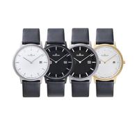 Dugena Herrenuhr, Berlin, Quarzwerk, Titangehäuse, Lederarmband, 3 bar