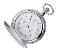 DUGENA Savonette Taschenuhr Herren 4460301-1, Quarzwerk, Datumsanzeige, klassisches Design, Metallgehäuse, inklusive 30 cm Kette