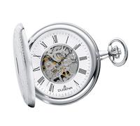 DUGENA Taschenuhr für Herren - Mechanische Uhr mit Handaufzug, Edelstahlgehäuse & Kette - Klassische Kettenuhr im Vintage-Stil, Modell 4460637-1, inspiriert von traditioneller Uhrmacherkunst