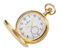 Dugena Taschenuhr Herren 4461235 - Savonette Sprungdeckel Quarz, goldfarben, weißes Zifferblatt