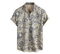 DUHGBNE Deals of The Day Women Urlaub Must Haves Herren Hemd Kurzarm Lässige Hemden Für Männer Mit Blumenmuster, Kurzärmelig, Button Down Hemden Mit Tropenmuster, Strand Sommerhemden Hemd Primeday