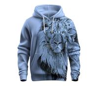 DUHGBNE Herren Tshirt Sale Essentials Hoodie Herren Casual Fashion Loose 3D Animal Print Langarm Kapuzenpullover mit Kordelzug Sweatshirts FüR Herren Tshirt Sale
