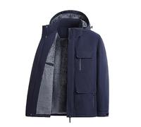 DUHGBNE Herrenjacke Für Herbst Winter Mantel Herren Winterjacke Aus Festem Polarfleece Verdickt Wind Regendicht Mit Kapuze Atmungsaktive Outdoor Jacke Mantel Herren Winter