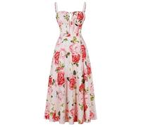 DUHGBNE Kleid Festlich Damen, Strickkleid Damen Sommer, Abendkleider Elegant Für Hochzeit Boho Maxikleider Sommer Kleid Hochzeitsgast Blumenkleid Elegant Festliche Kleider, Angebote Kleidung