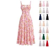 DUHGBNE Kleider Damen, Bodycon Kleid Damen, Abendkleider Elegant Für Hochzeit Boho Maxikleider Sommer Kleid Hochzeitsgast Blumenkleid Elegant Festliche Kleider, Blitzangebote