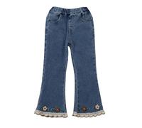DUHGBNE Mädchen Schlaghose Jeans, Mädchen Kleidung 146-152, Schlaghose Jeans Flared Hose Hohe Taille Jeanshose Stretch Denim Jean Kinder Ausgestellte Freizeithose Klamotten Teenager