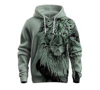 DUHGBNE Meine Bestellungen Anzeigen 2024 Essentials Hoodie Herren Casual Fashion Loose 3D Animal Print Langarm Kapuzenpullover mit Kordelzug Sweatshirts FüR Sale Bekleidung