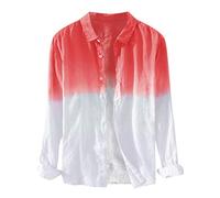 DUHGBNE Sale Angebote Kleidung Outlet Shop Herren Hemd Regular Fit Atmungsaktive Steigung Hängende Kragen Kühl Gefärbte Reverse Hemd Baumwolle Dünne Männer Hemden Kurz Freizeithemd Angebote Sale