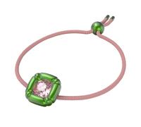 Swarovski Dulcis Armband, Rosa Kordel-Armband mit Grünem Anhänger und Rosa Kristall