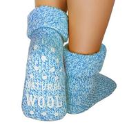 dunaro 1 Paar ABS Anti Rutsch Socken Wollsocken Stoppersocken Noppensocken Damen & Herren (1 Paar / 35-38 blau)