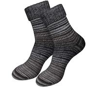 dunaro 2 Paar gestrickte Norweger-Socken Wollsocken Wintersocken kuschelig warm Damen Herren (2 Paar/39-42 Grau)