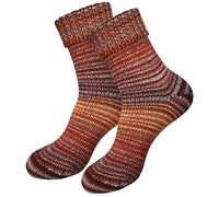 dunaro 2 Paar gestrickte Norweger-Socken Wollsocken Wintersocken kuschelig warm Damen Herren (2 Paar / 39-42 Kastanie)