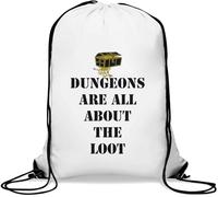 Dungeons are All About The Loot Turnbeutel mit Kordelzug, Weiß, weiß, Einheitsgröße
