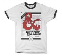 Dungeons & Dragons Offizielles Lizenzprodukt 3 Volume Set Ringer Herren T-Shirt (Weiß-Schwarz), Medium